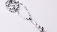 Microphone Necklace Stainless Steel in Black or Silver