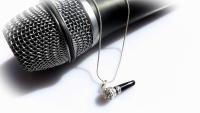 Microphone Necklace 925 Sterling Silver on snake chain