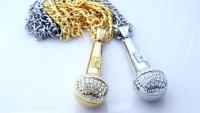 Microphone Necklace  Large Hip Hop /Rapper -Gold or Silver