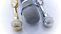 Microphone Necklace  Large Hip Hop /Rapper -Gold or Silver