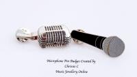 Microphone pin badge styles