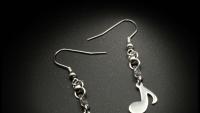 Music Note Drop Earrings Eighth Note (Quaver) 