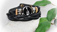 Leather Multilayer Bracelet with Music Snap Buttons