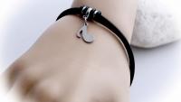 Leather and Steel Music Note Bracelet - Customisable!