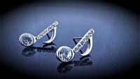 Music Notes With Crystal Stone Earrings