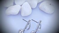 Music Notes With Crystal Stone Earrings