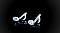 Music Notes With Crystal Stone Earrings