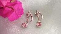 Music Notes With Crystal Stone Earrings