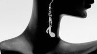 Music Note Drop Earrings Eighth Note (Quaver) 
