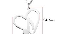 Music Note in Heart Necklace