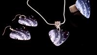 Music Note Guitar Pick Jewellery Set  - "Night & Day Notes" Design