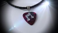 Guitar Pick Necklace with Music Note Charm -Customisable