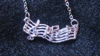 Music Notes on Wavy Staff Necklace