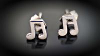 music note stud earrings