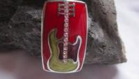 Red Enamel 3 tone Guitar Pendant