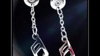 Musical Single Note Bar Long Drop Stud Earrings