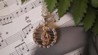 G Clef Staff Necklace - 2 Tone Style