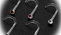 Bioplastic Body Jewelry Gem Nose Stud 20 Gauge -Choice of Colour