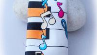 Piano Note Tie Funky Orange Design