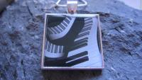 Piano Abstract Swirl Design - Funky Resin Pendant