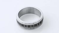 Piano Note Stainless Steel Ring With Spin Design