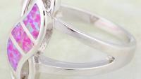 Pink Opal Ring - Unique Design