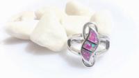 Pink Opal Ring - Unique Design