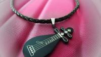 Pipa Chinese Guitar Pendant In Stainless Steel