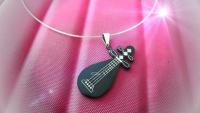 Pipa Chinese Guitar Pendant In Stainless Steel