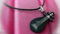 Pipa Chinese Guitar Pendant In Stainless Steel