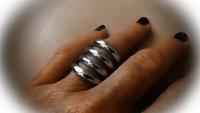 Wide Punk Style Statement Ring - Stainless Steel