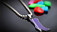 Purple High Heel Boot Pendant in Stainless Steel