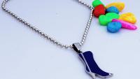 Purple High Heel Boot Pendant in Stainless Steel