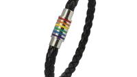 Rainbow Flag Titanium Steel Vintage Leather Bracelet