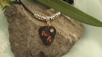 Guitar Pick Necklace Featuring Red Dancing Shoes