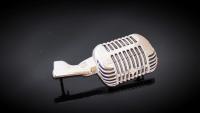 Microphone Pin Badge Reslo Style - 3D