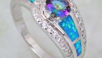 Blue Rainbow Mystic Topaz Opal 925 Sterling Silver Ring - Size 8