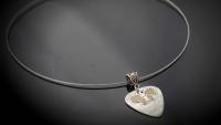 Guitar Pick with Sandblasted Butterfly Charm slimline style