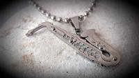 Saxophone Musical Instrument Pendant in Stainless Steel