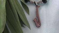 Saxophone Pendant in Bronze chunky and funky style
