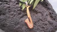 Gold Sax Pendant 2-tone