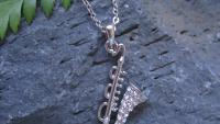 Saxophone Necklace with Crystal Stones