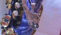 Saxophone Musical Instrument Pendant in Stainless Steel