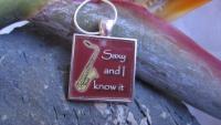 Saxy & I Know It - Funky Red Resin Pendant