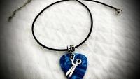 Guitar Pick necklace with Scissors