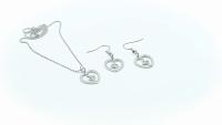 Treble Clef Heart Necklace and Earrings