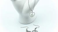 Treble Clef Heart Necklace and Earrings