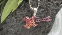 Silver/bronze 2 tone Guitar Pendant - Rock Style