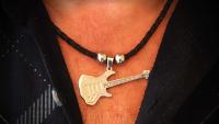 Sleek Silver Stainless Steel Guitar Pendant