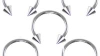 Titanium Horseshoe Spike Circular Barbell Body Jewellery